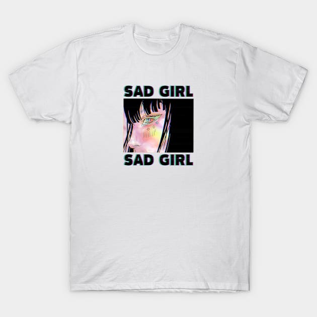 Sad Anime Girl T-Shirt by A -not so store- Store